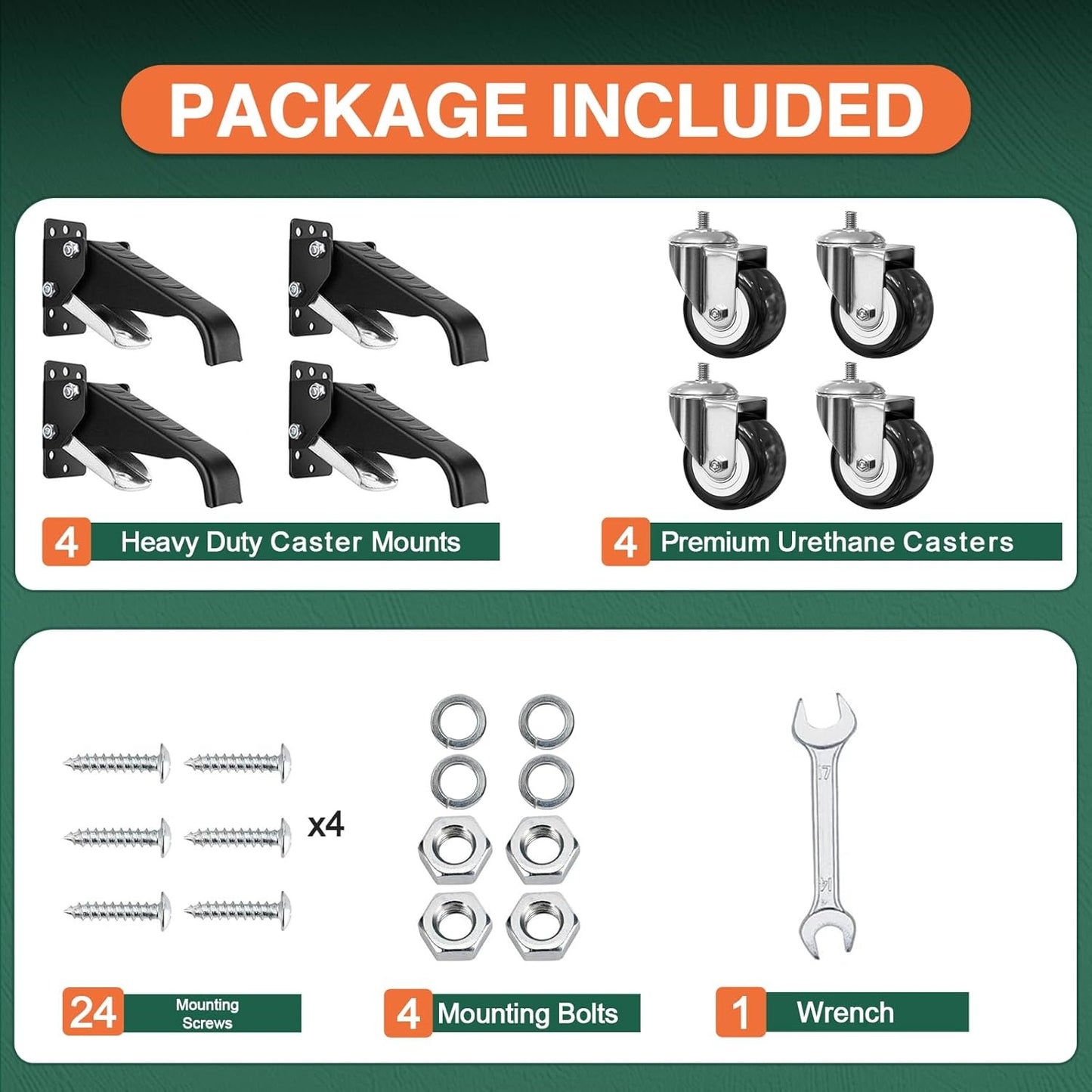 LLMRR Workbench Casters Kit, 4 PCS Heavy Duty Casters with Brake, with Lifting and Lowering Function, Quick Release Stepdown Caster for Workbenches, Machinery and Tables