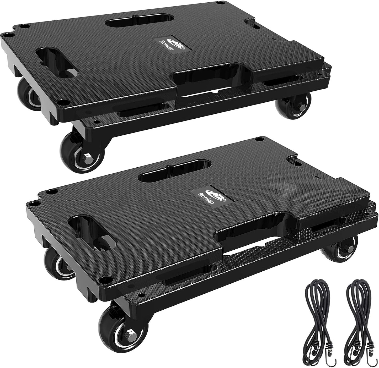 LLMRR Furniture Dolly 4 Wheels, Furniture Movers with Wheels, 440 Lbs Capacity Each, Portable Moving Dolly Heavy Duty, Interlocking Small Dolly with Wheels, 1 Pack