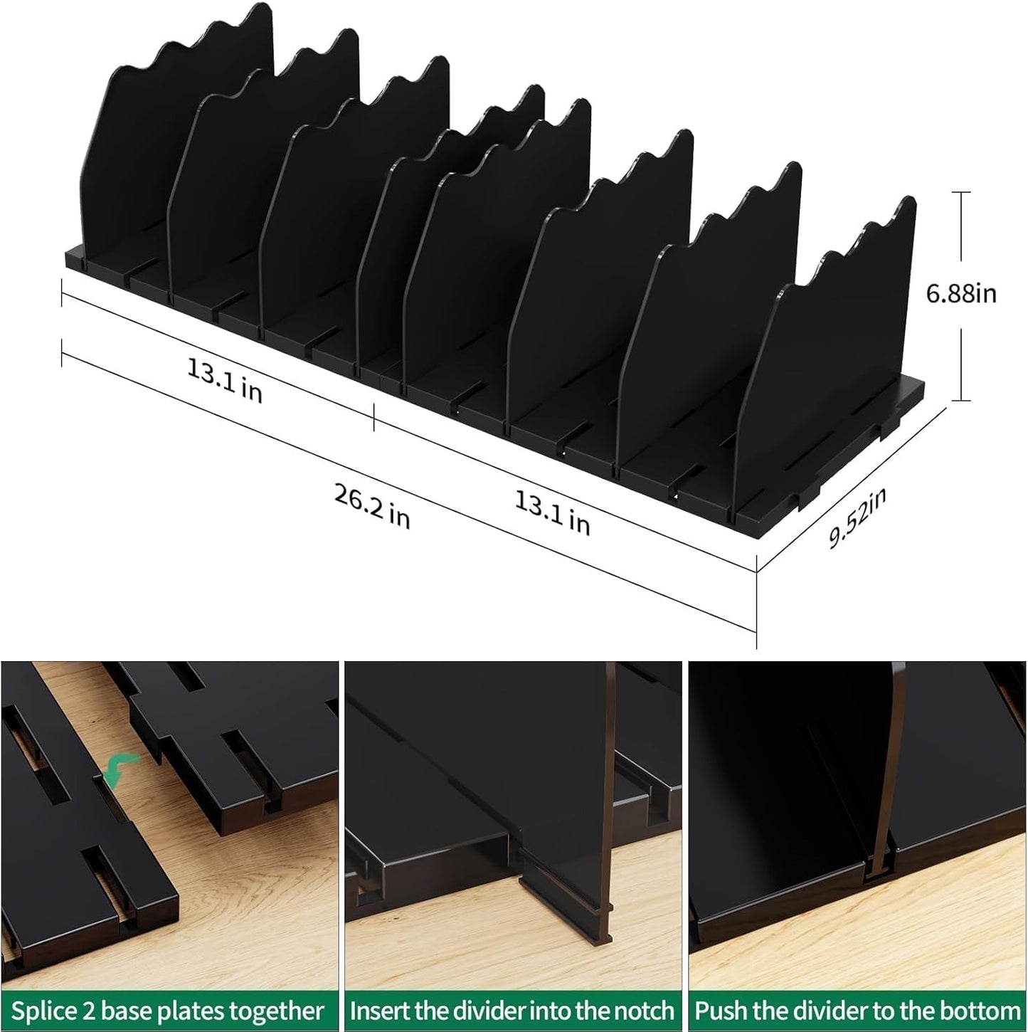 LLMRR Bag & Purse Organizer for Closet, Adjust	able Shelf Divider for Closet, Acrylic Handbag Separators Storage Organizer, Bookshelf Separator Divider for Bedroom, Living Room, Office