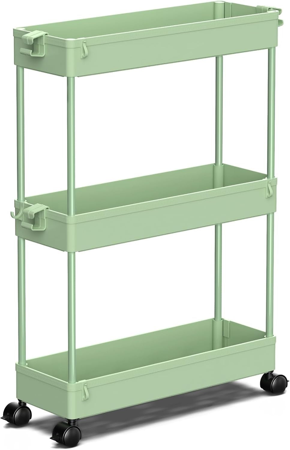 SPACELEAD Slim Rolling Cart, Bathroom Storage Cart with Lockable Wheels, Storage Organizer, Mobile Shelving Unit Cart for Bathroom, Laundry Room, Kitchen and Office