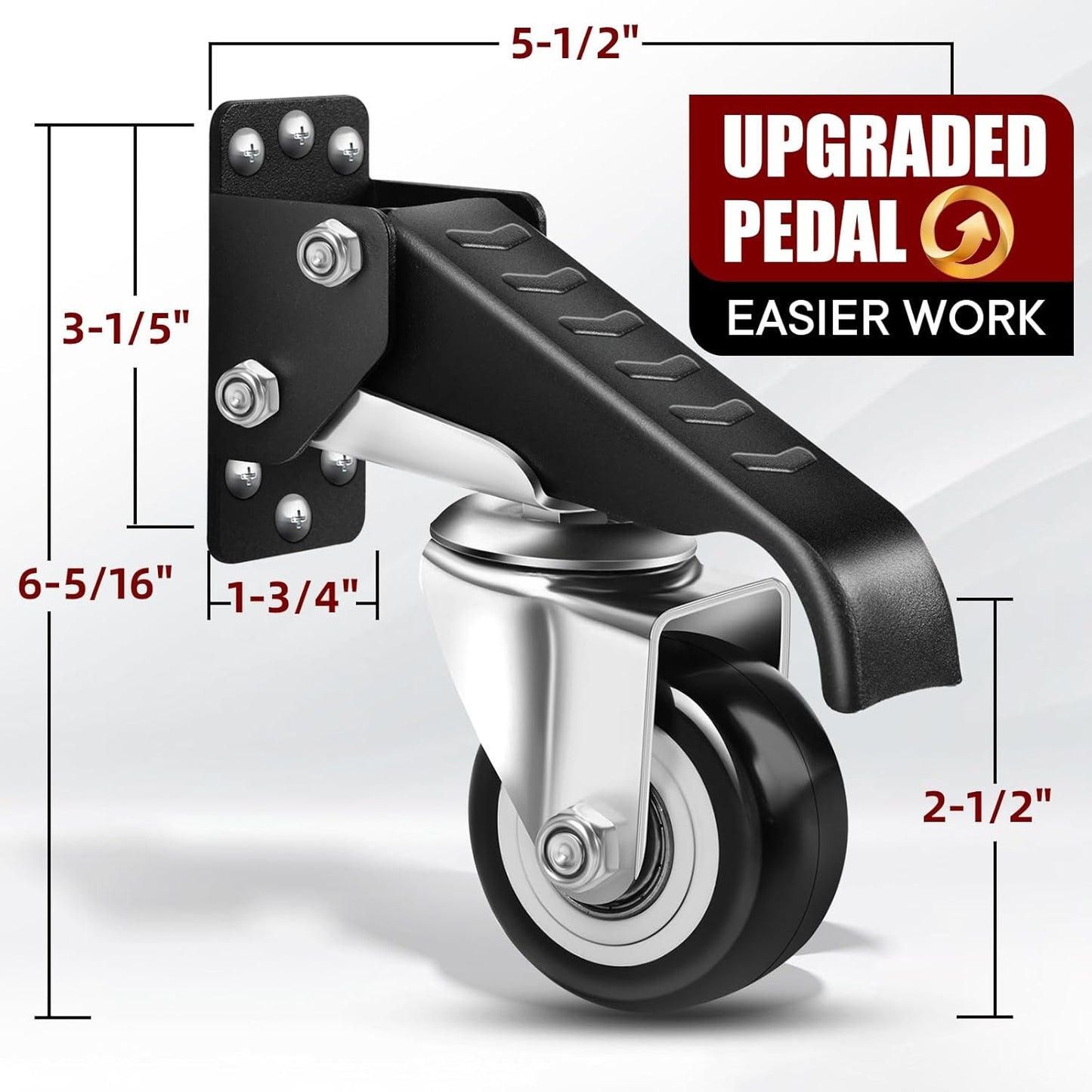 LLMRR Workbench Casters Kit, 4 PCS Heavy Duty Casters with Brake, with Lifting and Lowering Function, Quick Release Stepdown Caster for Workbenches, Machinery and Tables