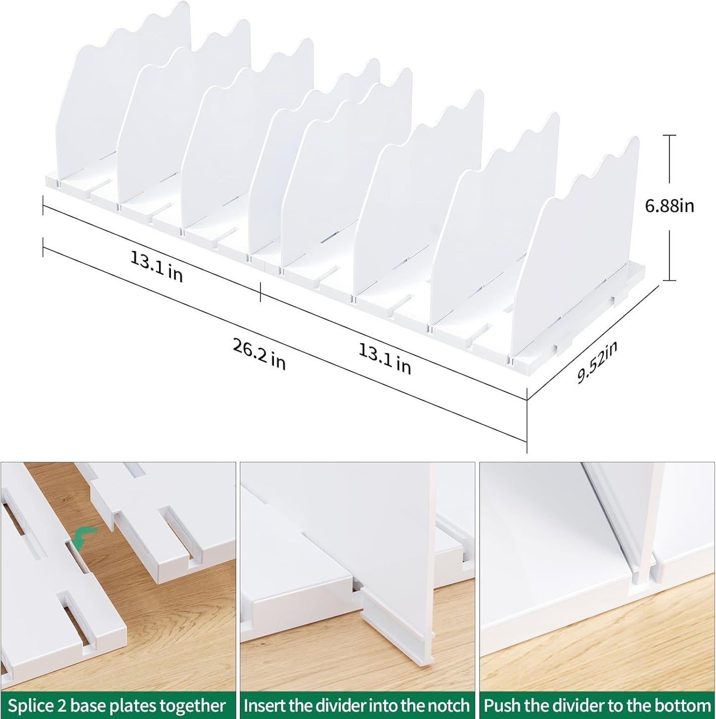 LLMRR Bag & Purse Organizer for Closet, Adjust	able Shelf Divider for Closet, Acrylic Handbag Separators Storage Organizer, Bookshelf Separator Divider for Bedroom, Living Room, Office