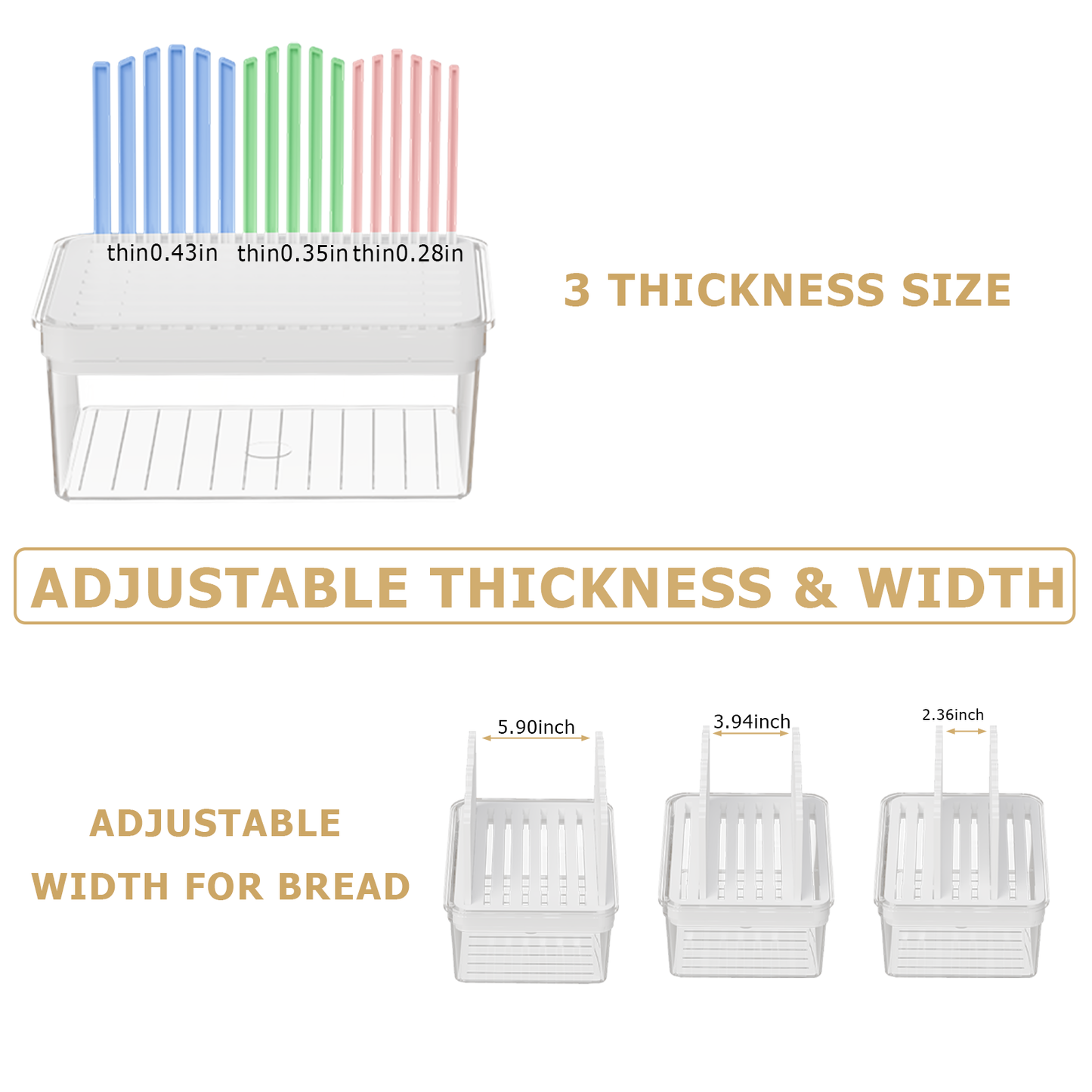 LLMRR New Versatile Bread Slicer for Homemade Bread, Bagel Slicer with Transparent Storage Box, Bread Cutter Bread Slicer, Sealed Store of Bread Slices, Suitable for Bagels, Sandwiches and Toast