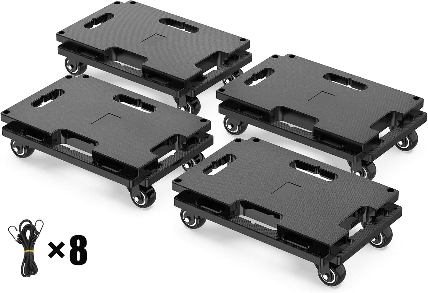 LLMRR Furniture Dolly 4 Wheels, Furniture Movers with Wheels, 440 Lbs Capacity Each, Portable Moving Dolly Heavy Duty, Interlocking Small Dolly with Wheels, 1 Pack