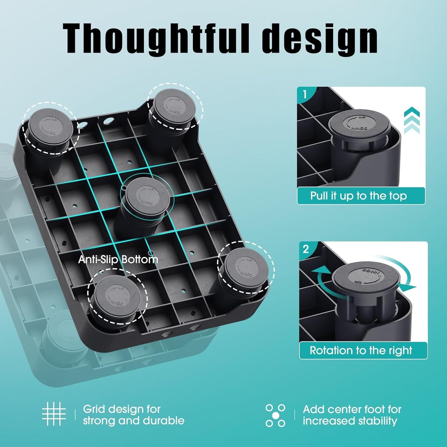 One Step Stool for Seniors & Adults, Indoor/Outdoor Mobility Step Stool, Portable Stair Assist, Anti-Slip Safety Step Platform for Bathroom, Kitchen and Bedroom, 550lbs Capacity