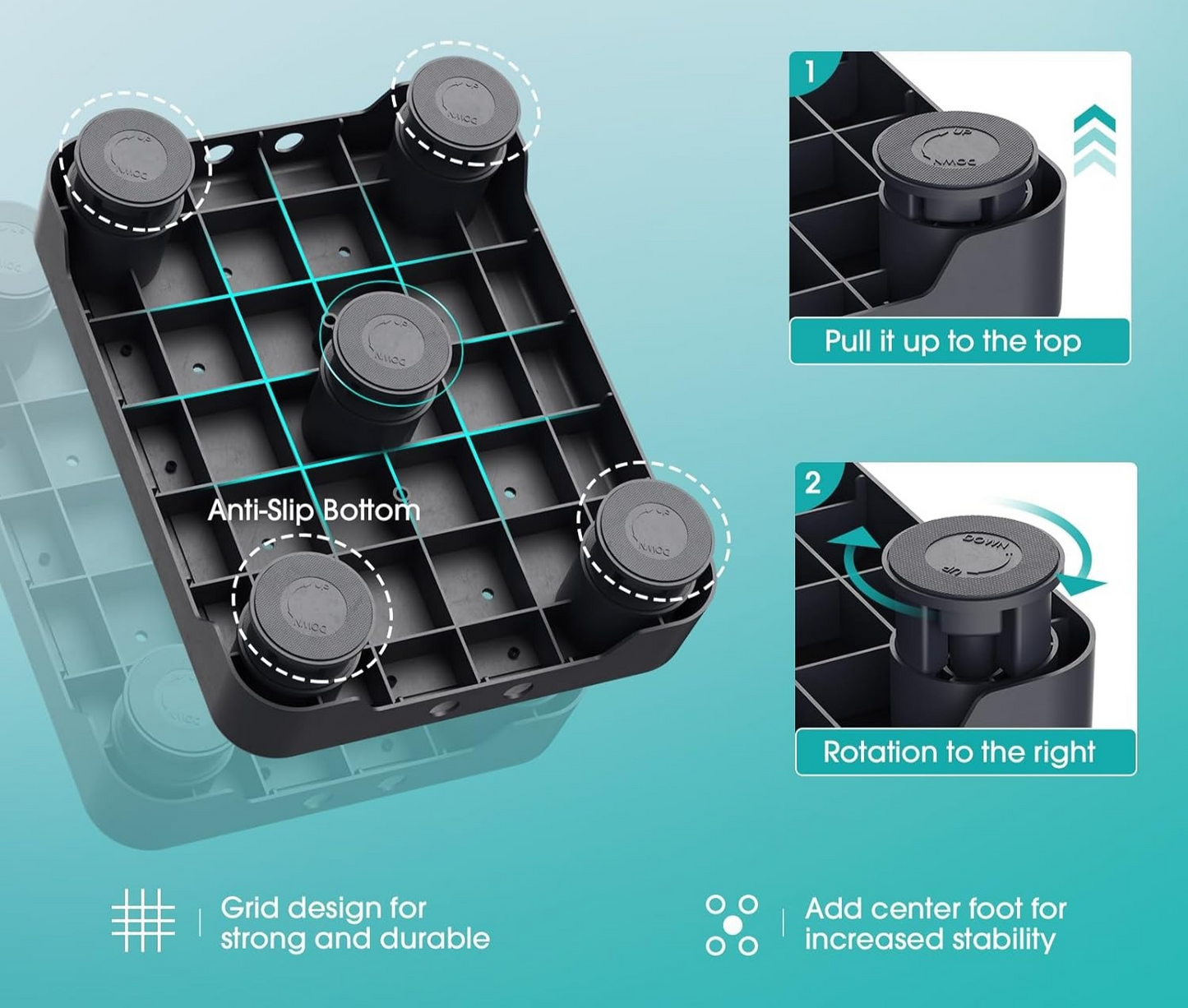 One Step Stool for Seniors & Adults, Indoor/Outdoor Mobility Step Stool, Portable Stair Assist, Anti-Slip Safety Step Platform for Bathroom, Kitchen and Bedroom, 550lbs Capacity