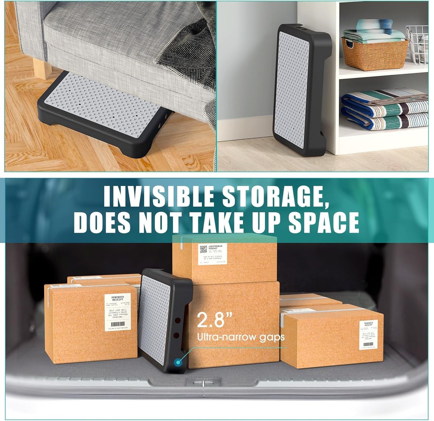 One Step Stool for Seniors & Adults, Indoor/Outdoor Mobility Step Stool, Portable Stair Assist, Anti-Slip Safety Step Platform for Bathroom, Kitchen and Bedroom, 550lbs Capacity